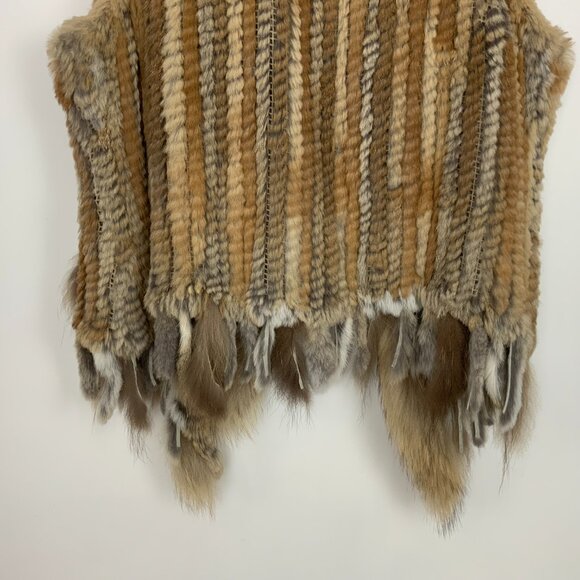 Dolce Cobo Rabbit Raccoon Fur Fringe Vest BOHO Western Mob Wife Sz 2X - Picture 7 of 16
